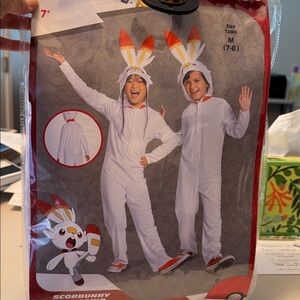 Pokemon Scorbunny Kids Costume - White and Orange
